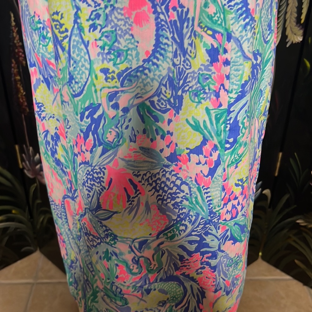 🧜♀️💞Lilly Pulitzer Gabby 20" Stretch Shift Dress Multi Mermaids Cove 💞🧜♀️ - Picture 6 of 7
